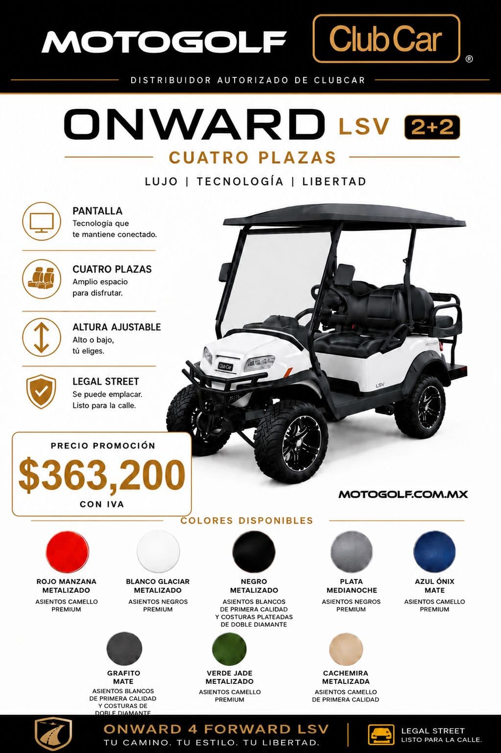 Club Car Onward LSV 2+2